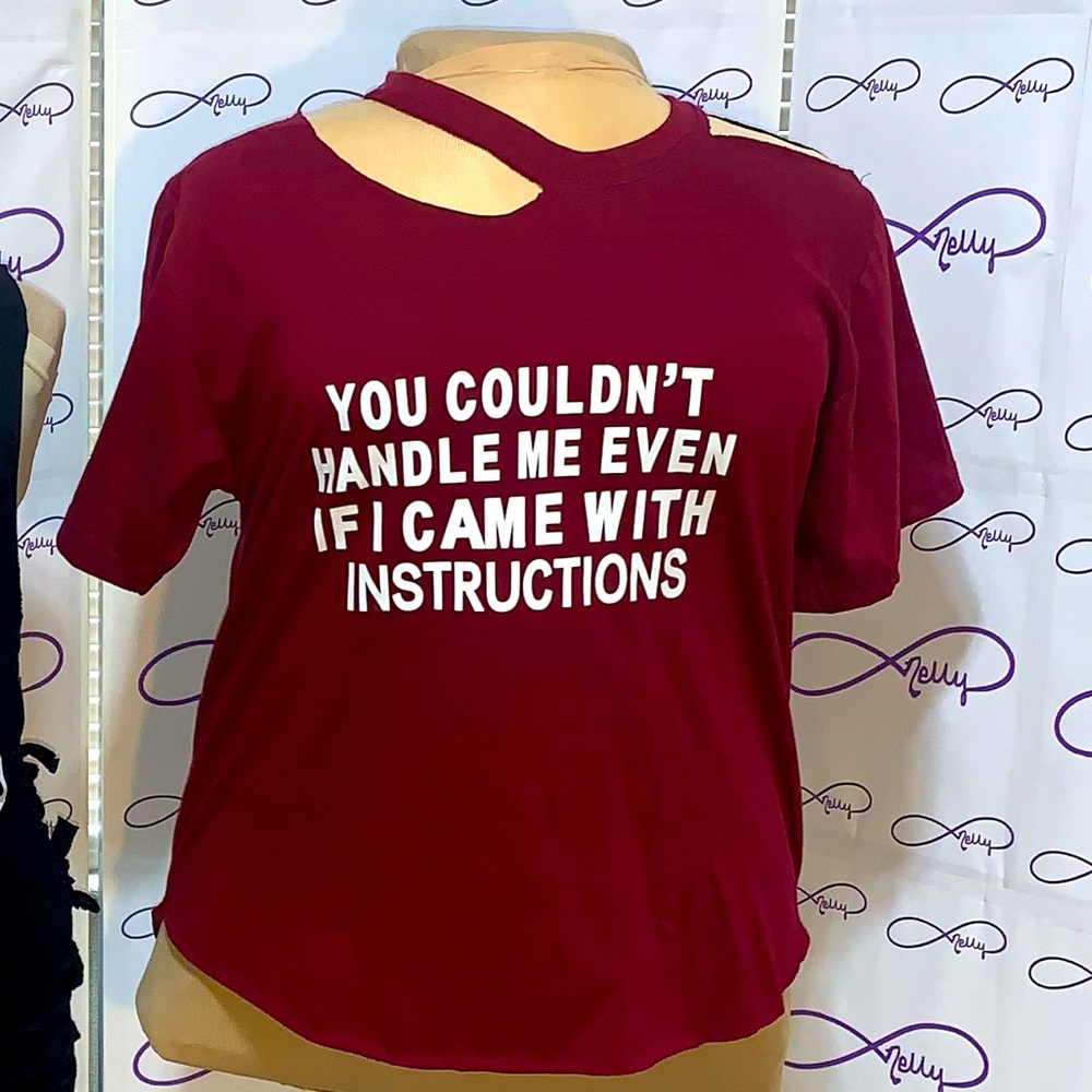 NWOT - Custom Cut Red Graphic Tee Medium